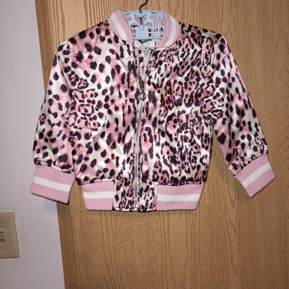 NEW Urban Republic Toddler Girls Sateen Bomber Jacket Animal Print Size 24 M - Picture 3 of 6